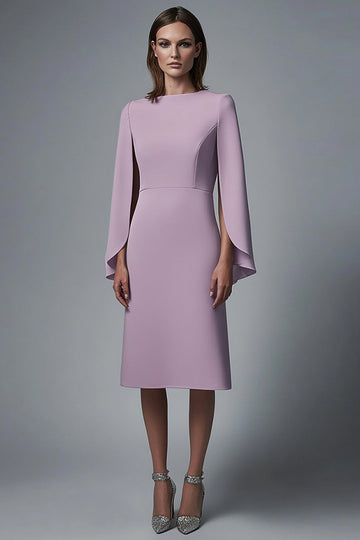 Wisteria Bodycon Bateau Neck Long Sleeves Midi Work Dress